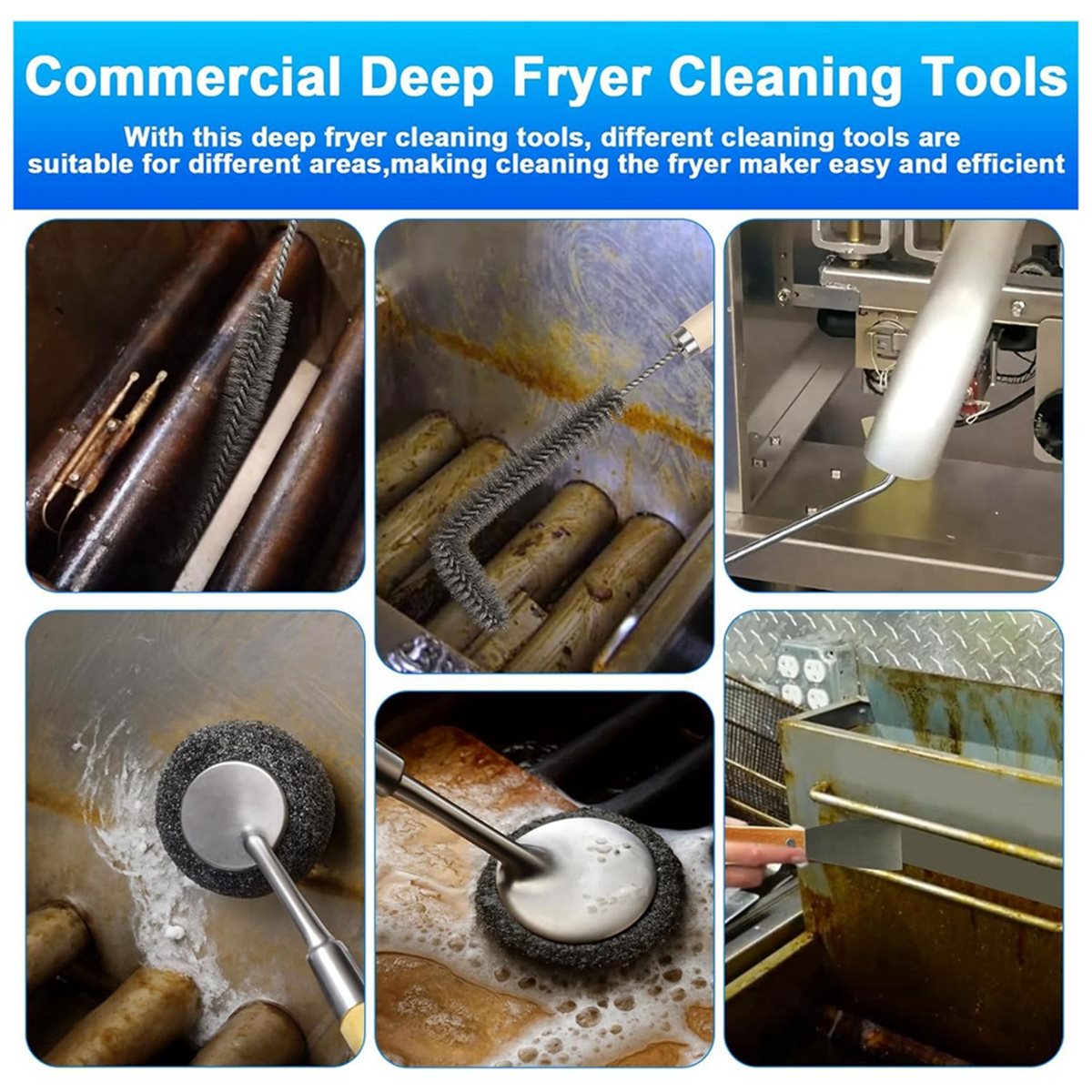 Commercial Kitchen Deep Cleaning - Narzędzia do czyszczenia frytownic komercyjnych, szczotka
